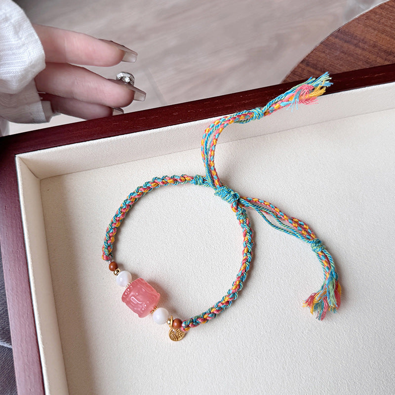 Fairy Sweet Gentle Natural Pink Crystal Bracelets
