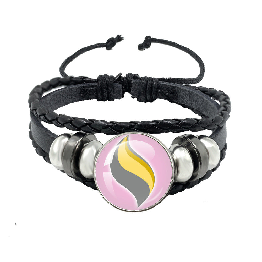 Women's & Men's Leather Time Stone Woven Hand Jewelry Bracelets