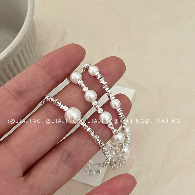 Pieces Of Sier Stitching Pearl High Bracelets