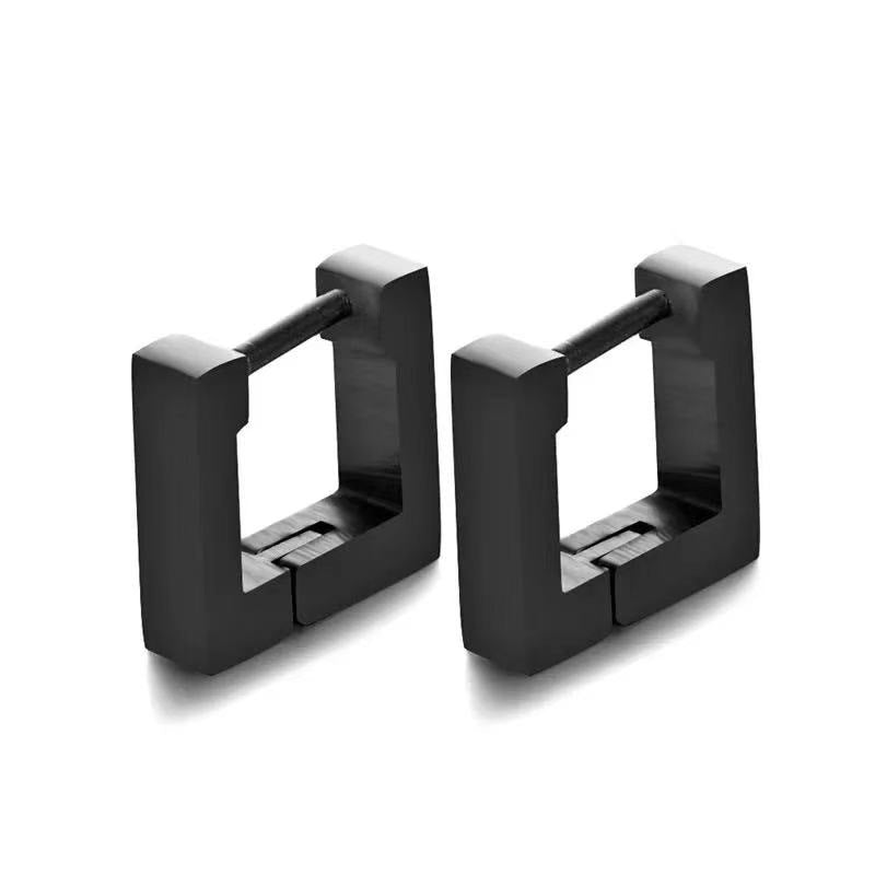 Women's & Men's Square Ear Clip Stainless Steel Ornament Earrings