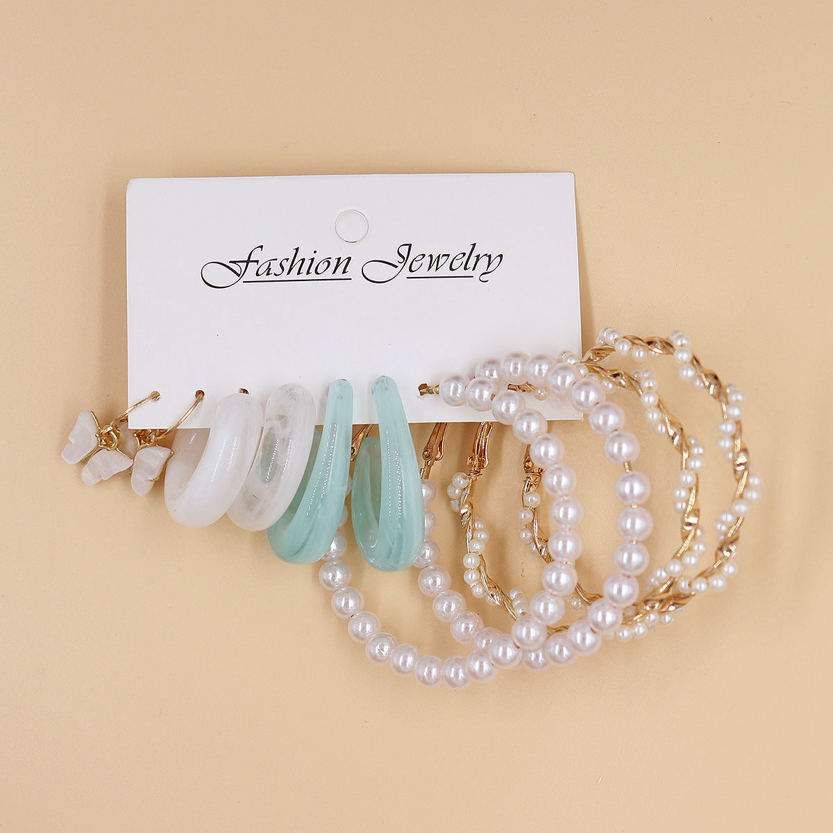 Women's Fresh Summer Versatile Acrylic Round Pairs Plastic Earrings