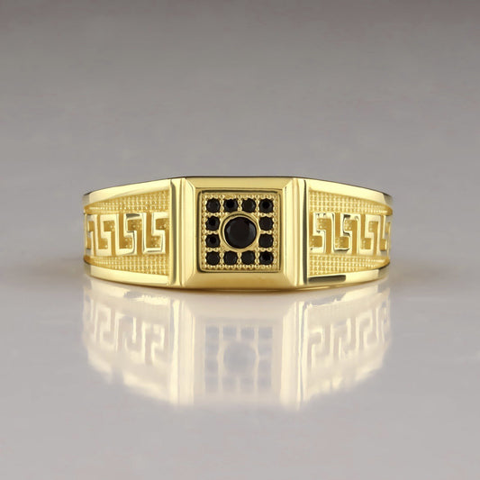 Men's Man's Gold Hip Hop Ornament Rings