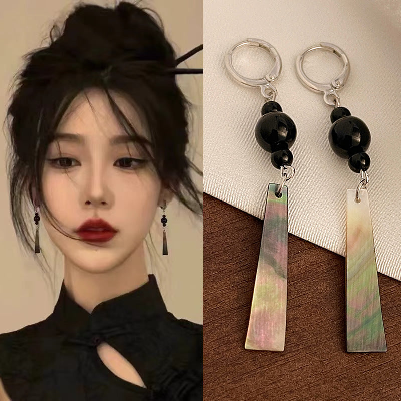 Chinese Style Flower Bamboo Tassel Fashion Trend Ear Hook Earrings