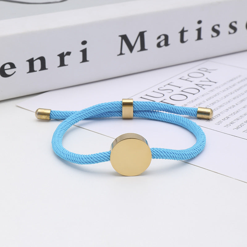 Women's & Men's Printing Material Round Adjustable Stainless Steel Bracelets