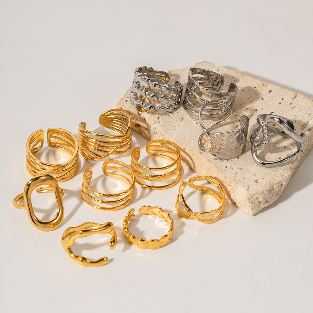 High-grade Simple Gold Steel Series Stainless Bracelets