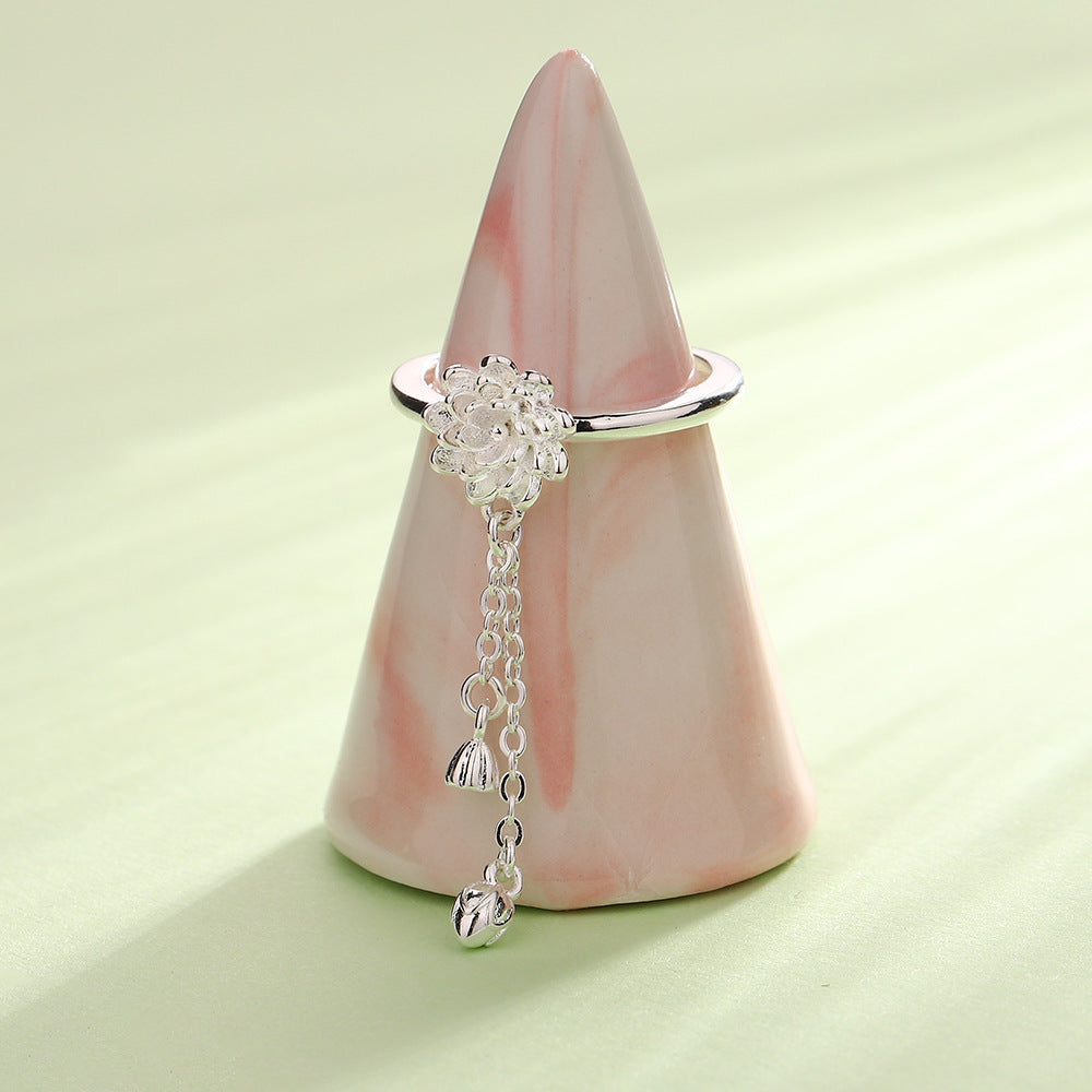 Chinese Design Flower Two World Huan Rings