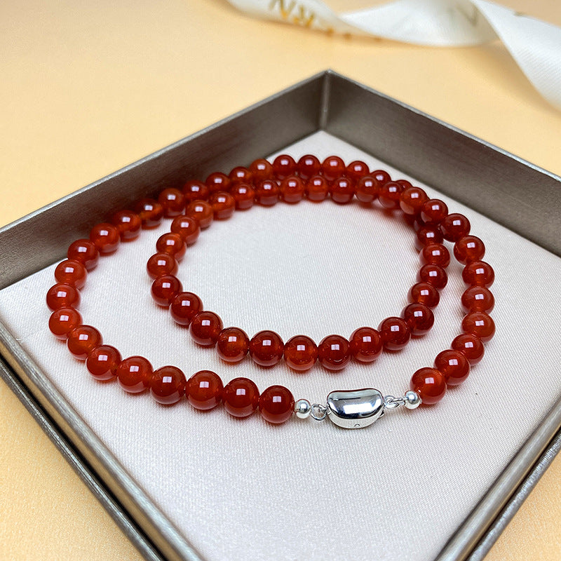 Red Agate Grade Retro Minority High-grade Beaded Necklaces