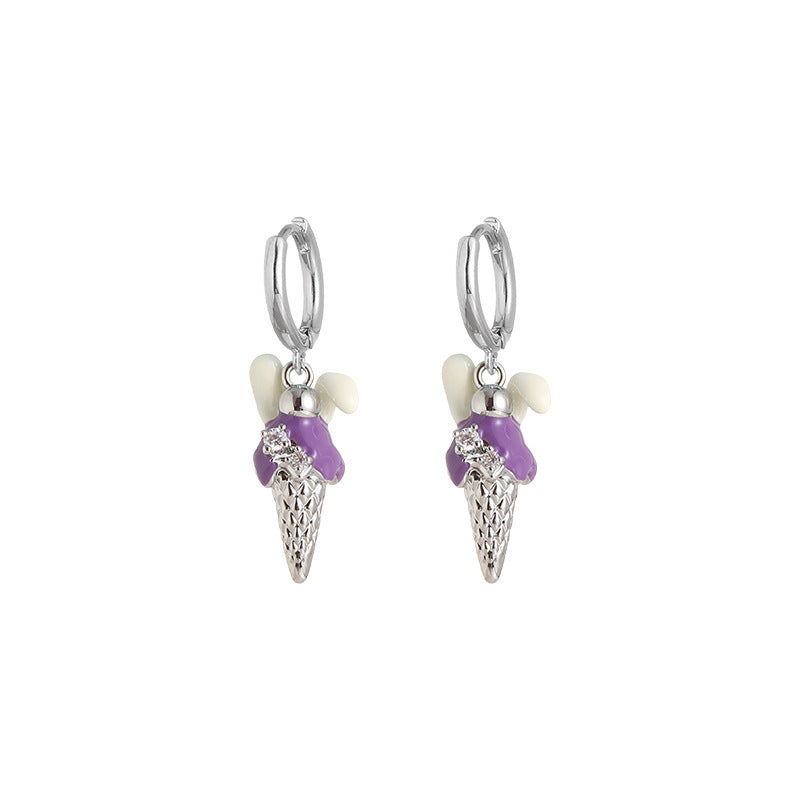 Summer Dessert Handmade Dripping Oil Ice Cream Ear Earrings