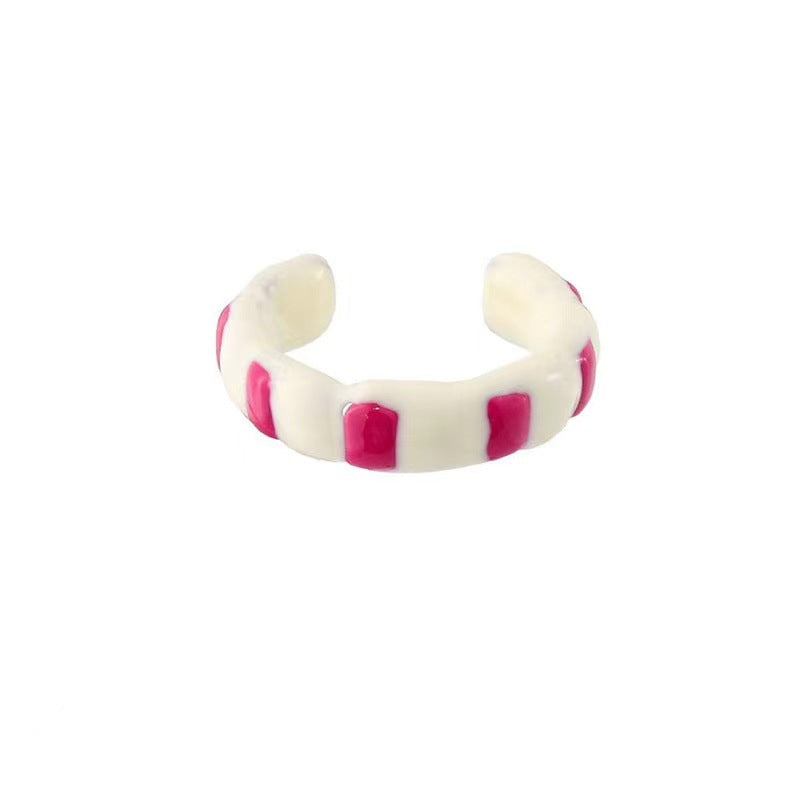 Sweet Irregular Iti Handmade Drip Glazed Female Rings