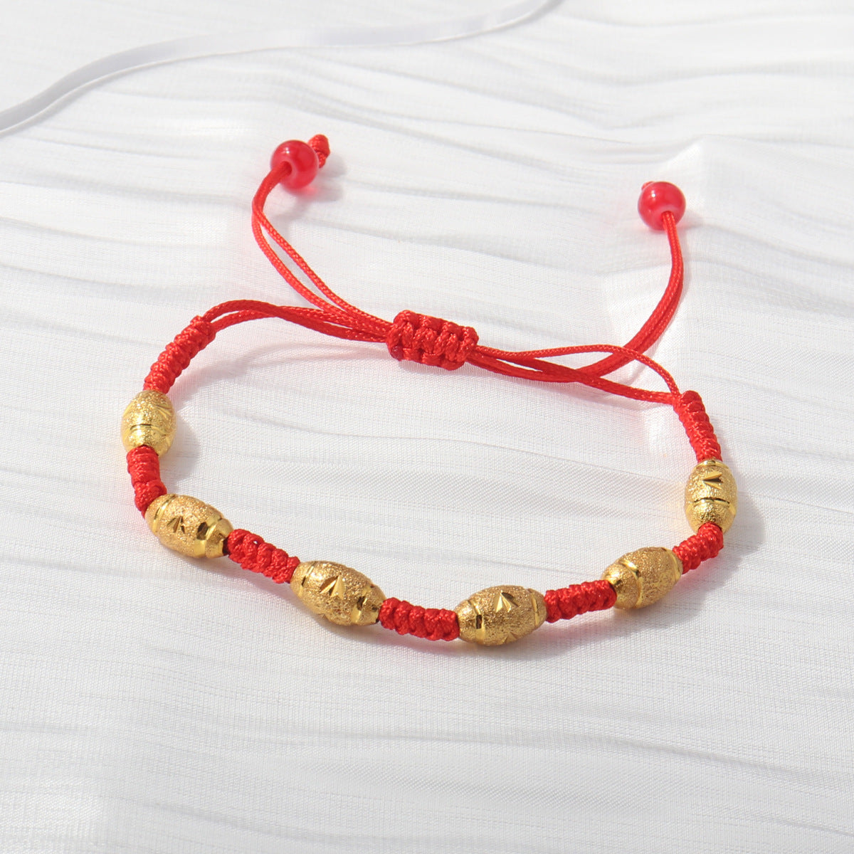 Flower Bead Woven Right Rain Couple Bracelets