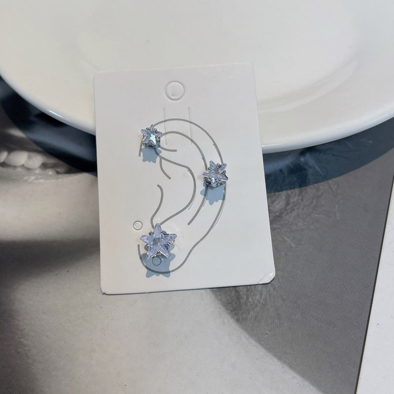 Without Pierced Female Rhinestone Zircon Bone Magnet Nest Earrings