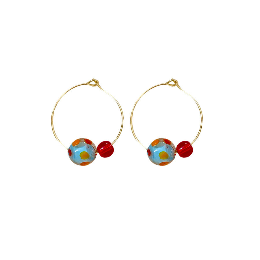 Dopamine Color Resin Ball Light Luxury Earrings