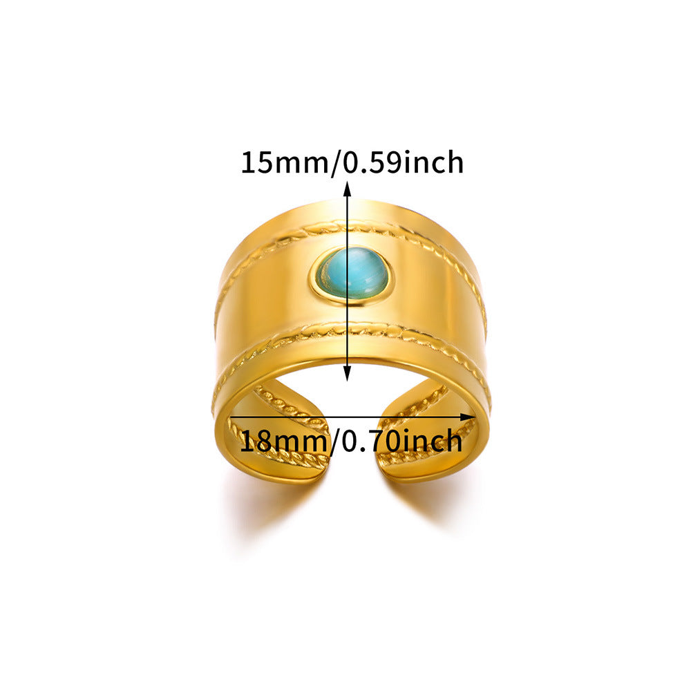 Double Row Eight Awn Star Inlaid Rings