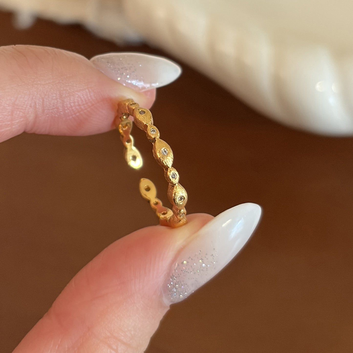 Women's Korean Brushed Irregular Water Drop Fashion Rings
