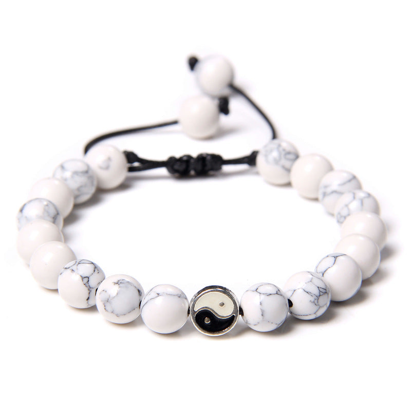 Women's & Men's Pulling Rope Vintage Turquoise Beads Couple Bracelets