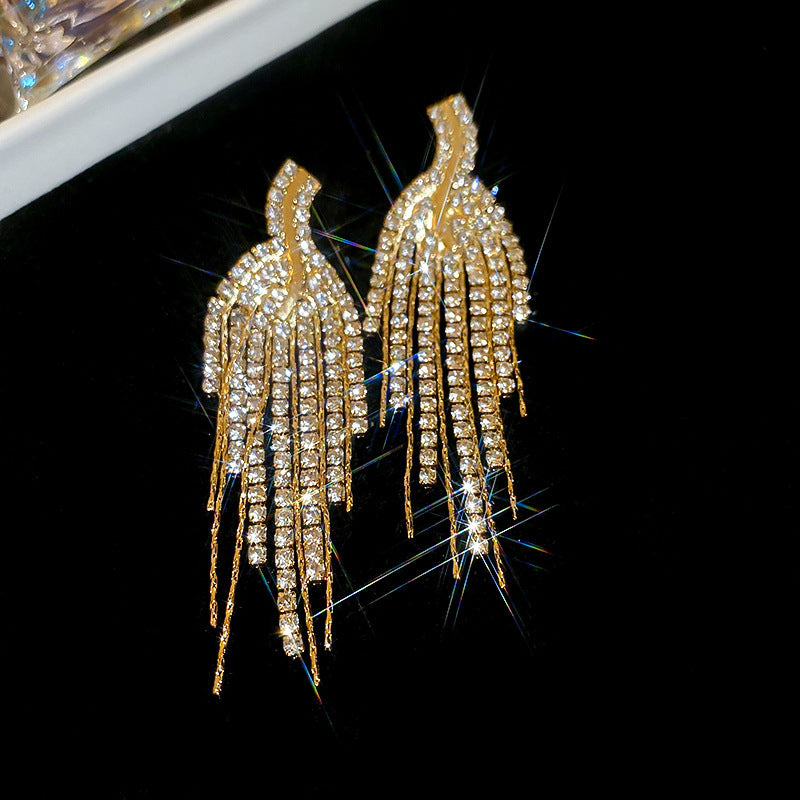 Needle Fully Jeweled Loving Heart Bow Earrings