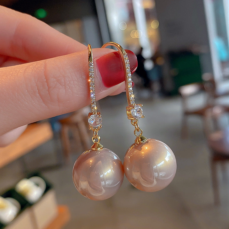 Sier Needle Red Bell Ear Female Earrings