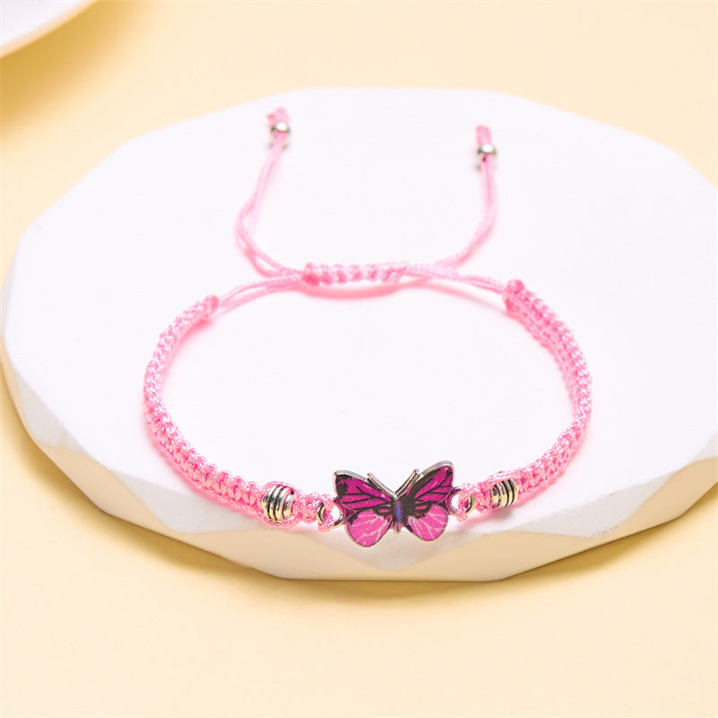 Butterfly Flower Female Girlfriend Gifts Hand-woven Bracelets