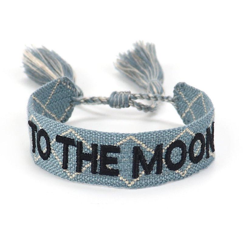 Women's Letter Carrying Strap Hand-woven Tassel Can Bracelets