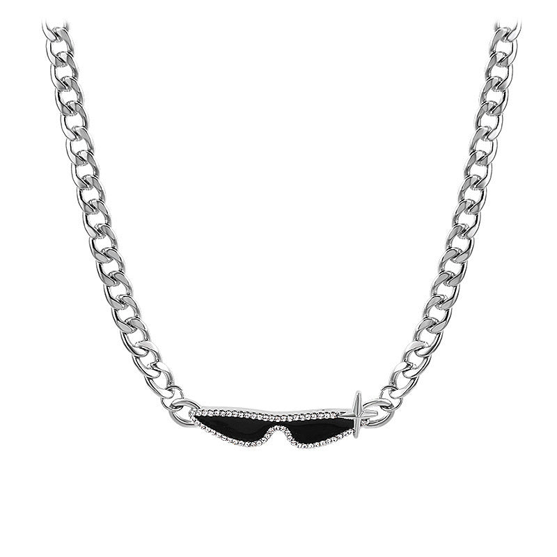 Women's Diamond Titanium Steel Cuban Hip Hop Necklaces