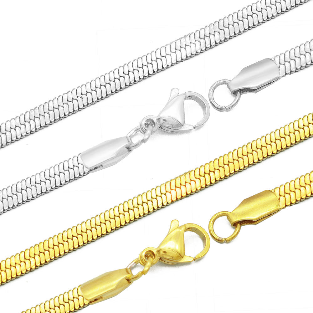 Bead Stainless Steel Snake Bones Chain Titanium Blade Necklaces