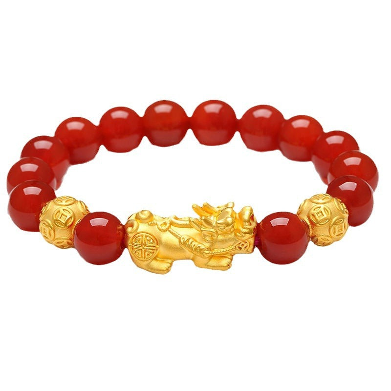 Alluvial Gold Pi Money Beads Agate Obsidian Sandy For Bracelets