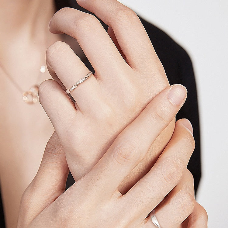 Women's & Men's Couple Simple Version Niche Double Knot Rings
