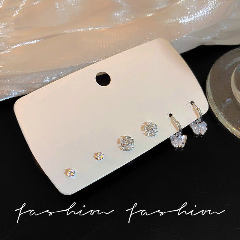 Sier Needle Korean Style Butterfly Fresh Sweet Cute Earrings