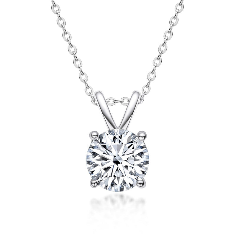 Moissanite Female Niche High-grade Sterling Sier Necklaces
