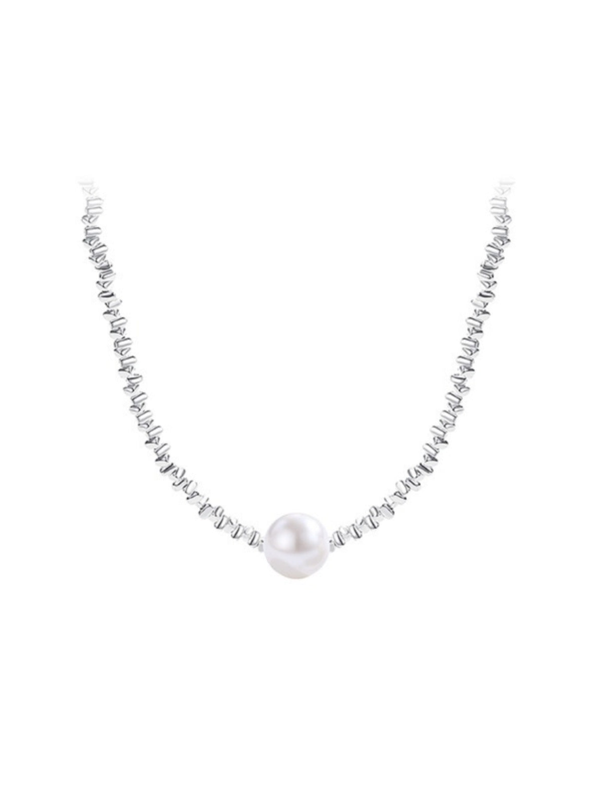 Sier Small Pieces Of Short Pearl Broken Light Necklaces