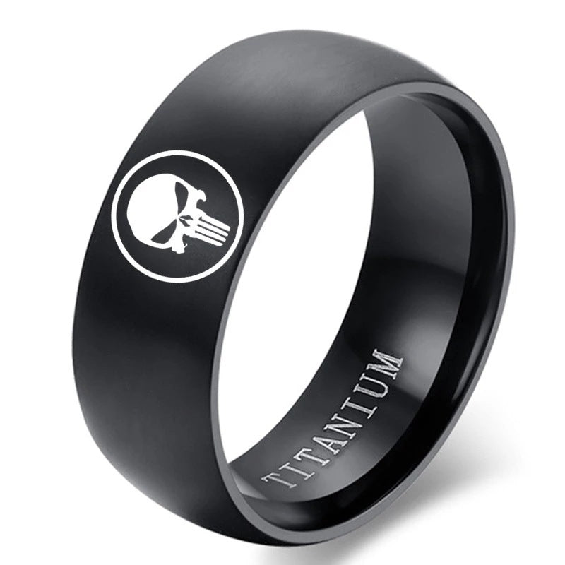 Attractive Stainless Steel Titanium Frosted Ornament Rings