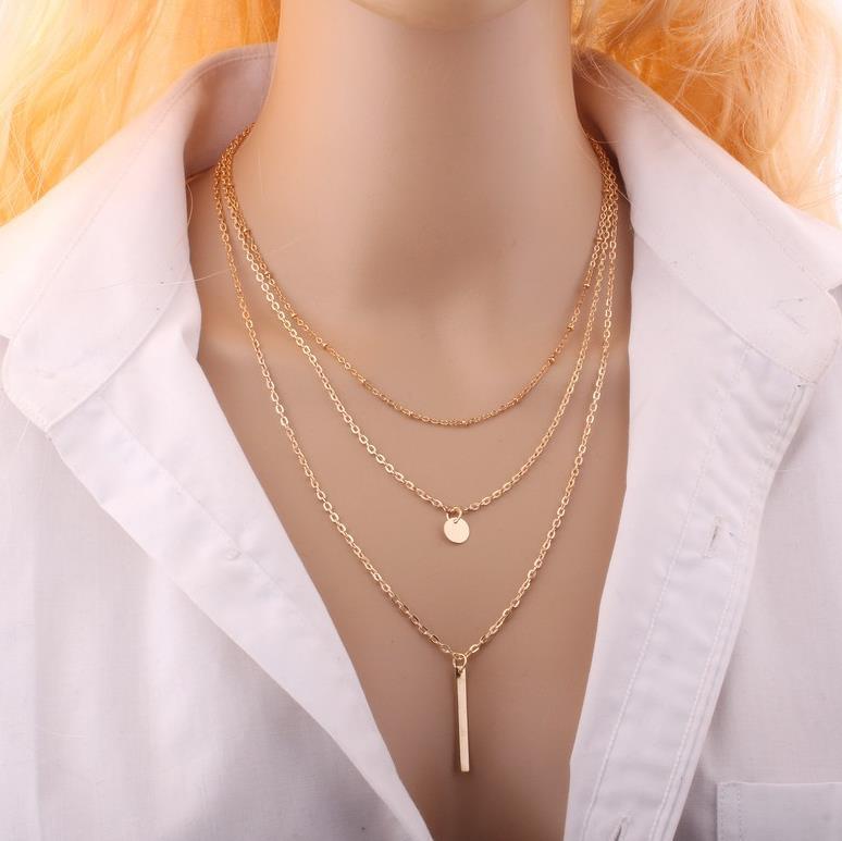 Ornament Copper Beads Chain Sequins Metal Necklaces