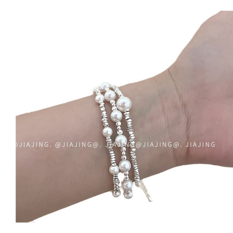 Pieces Of Sier Stitching Pearl High Bracelets