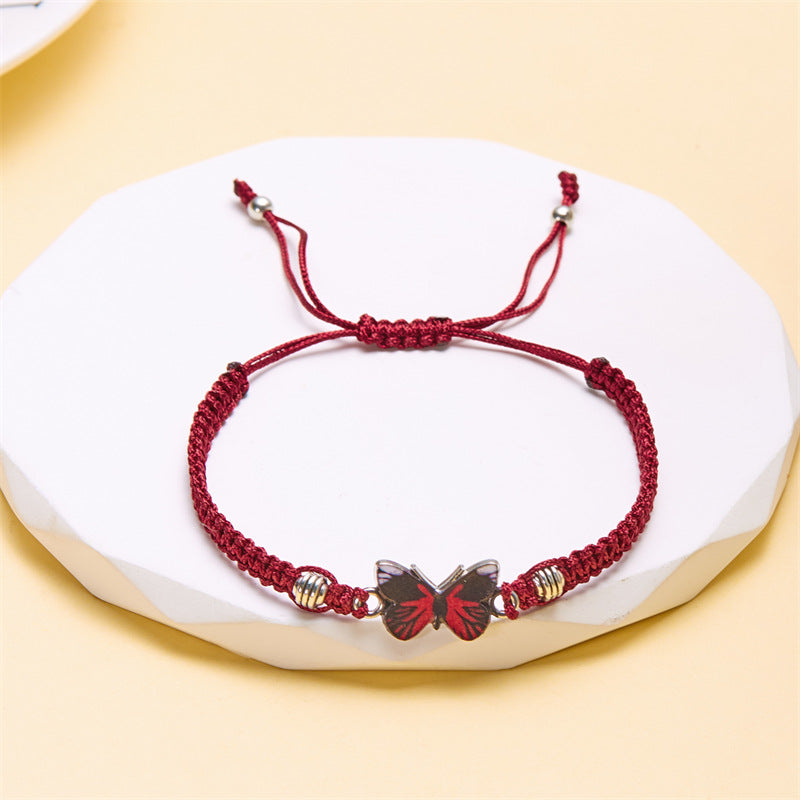 Butterfly Flower Female Girlfriend Gifts Hand-woven Bracelets