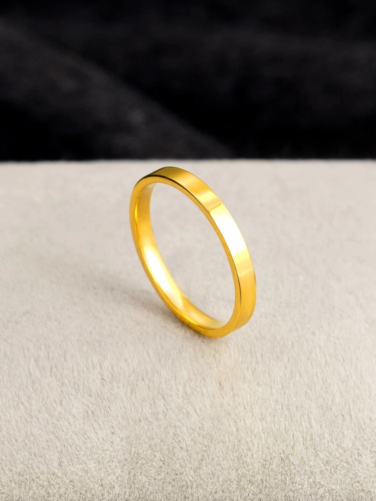 Women's & Men's Inheritance Simple Gold Minority Fashion Personality Titanium Rings