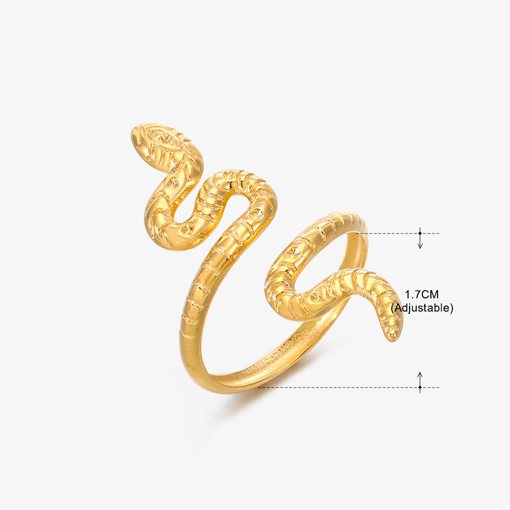 Women's Popular Stainless Steel Geometric Ellipse French Retro Rings