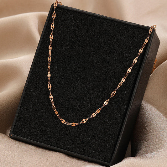Women's Titanium Steel Chain Rose Gold Fashion Simple Clavicle Necklaces