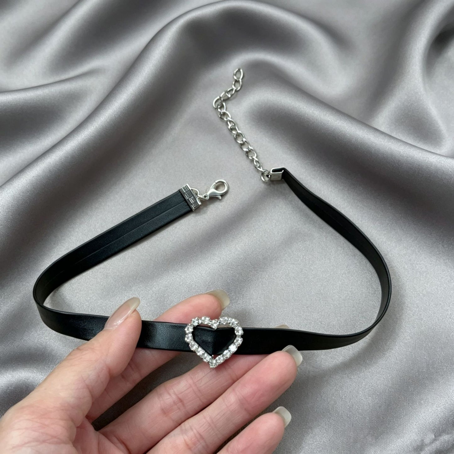 Full Diamond Double Love Neckband Female Collar