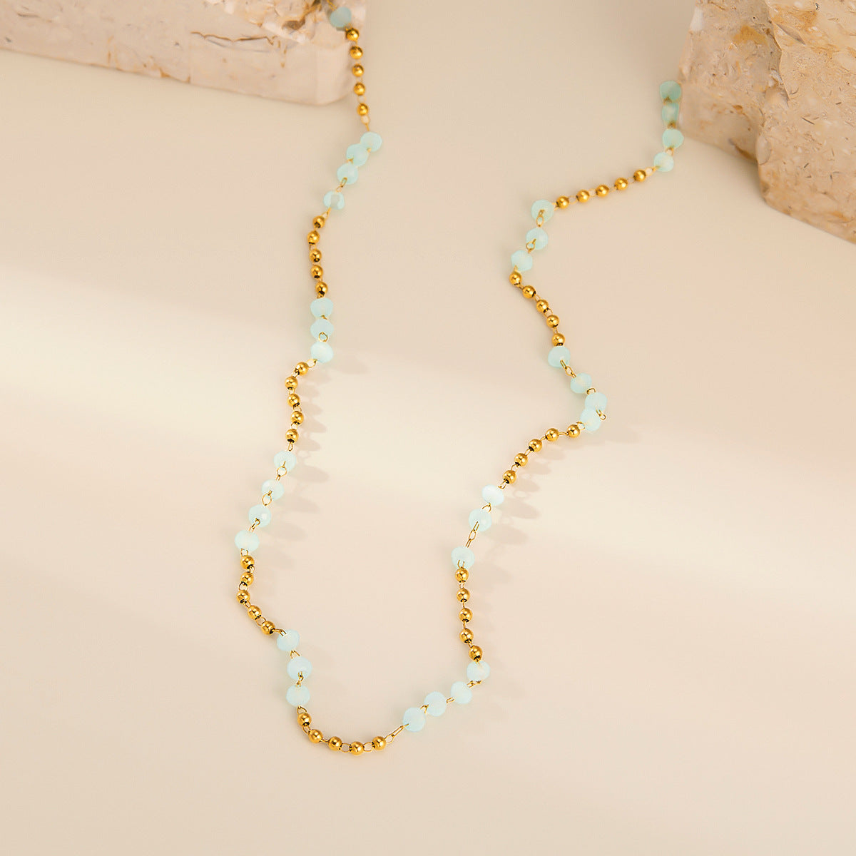 Warm Ornament Sky Blue Handmade Bead Necklaces