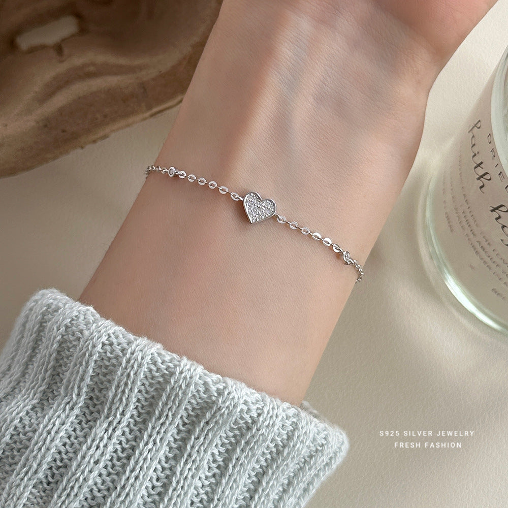Women's Zircon Sterling Sier Korean Style Light Luxury High-grade Bracelets
