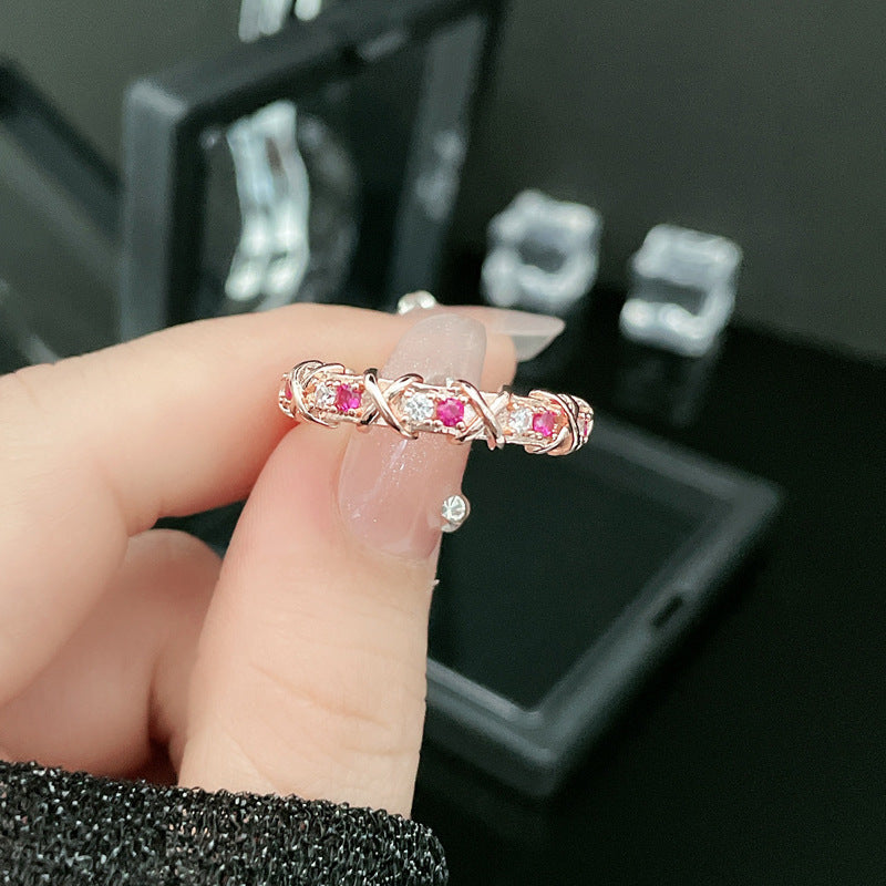 Fashion Double Butterfly Rose Golden Open-end Rings