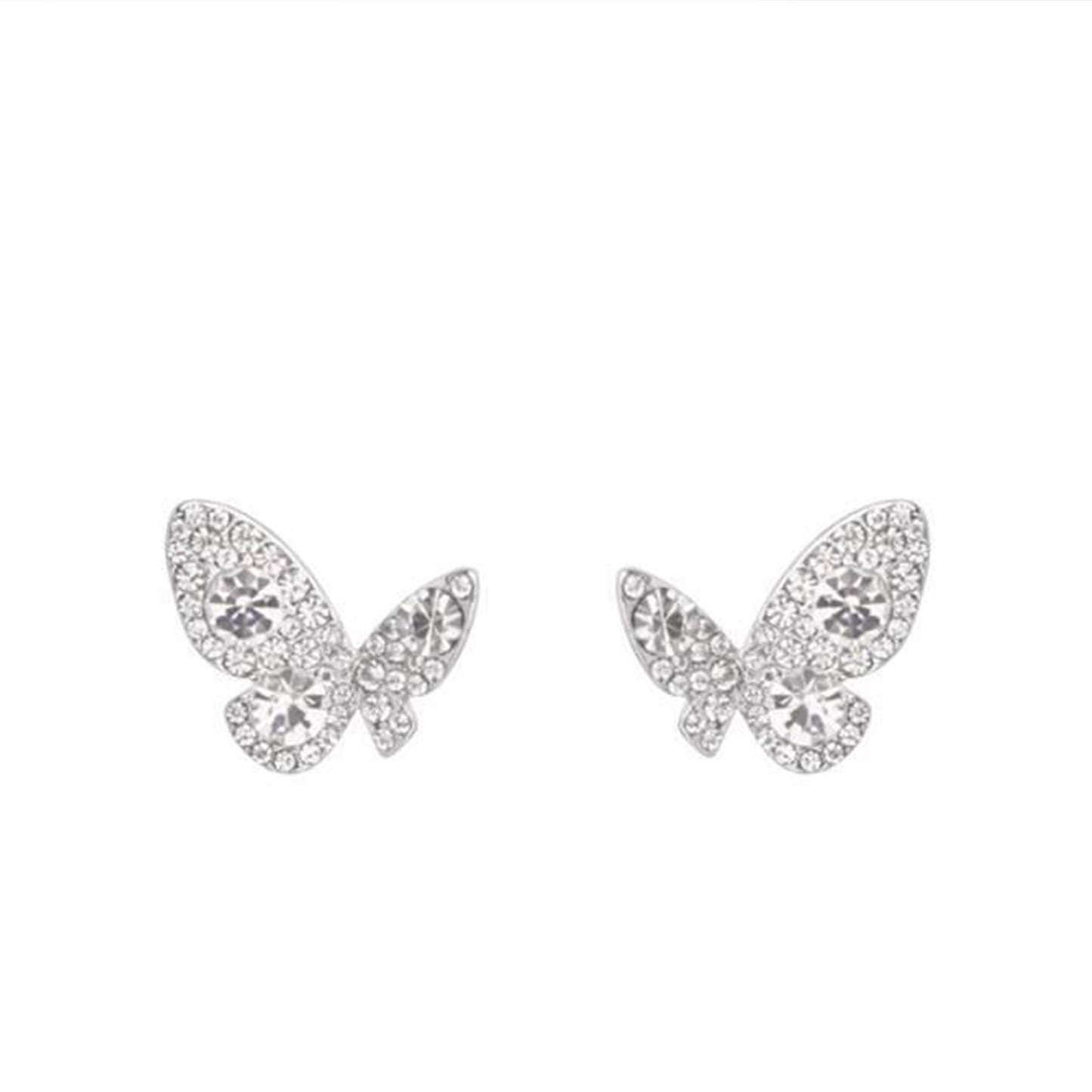 Women's Korean Style Diamond Light Luxury Butterfly Elegant Niche Design Stud Earrings