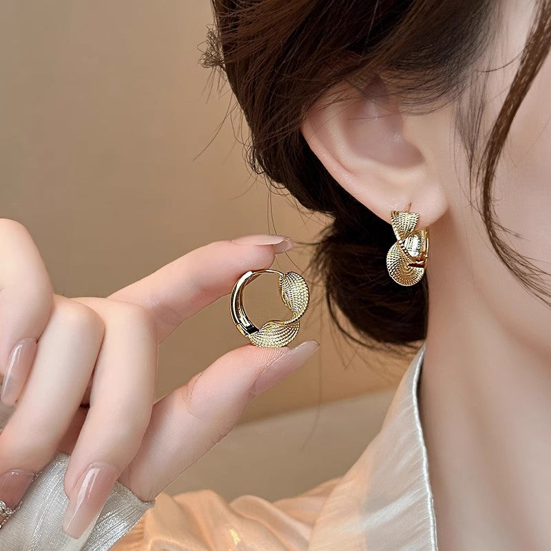 Twist Texture Eardrop Female Light Luxury Minority Earrings