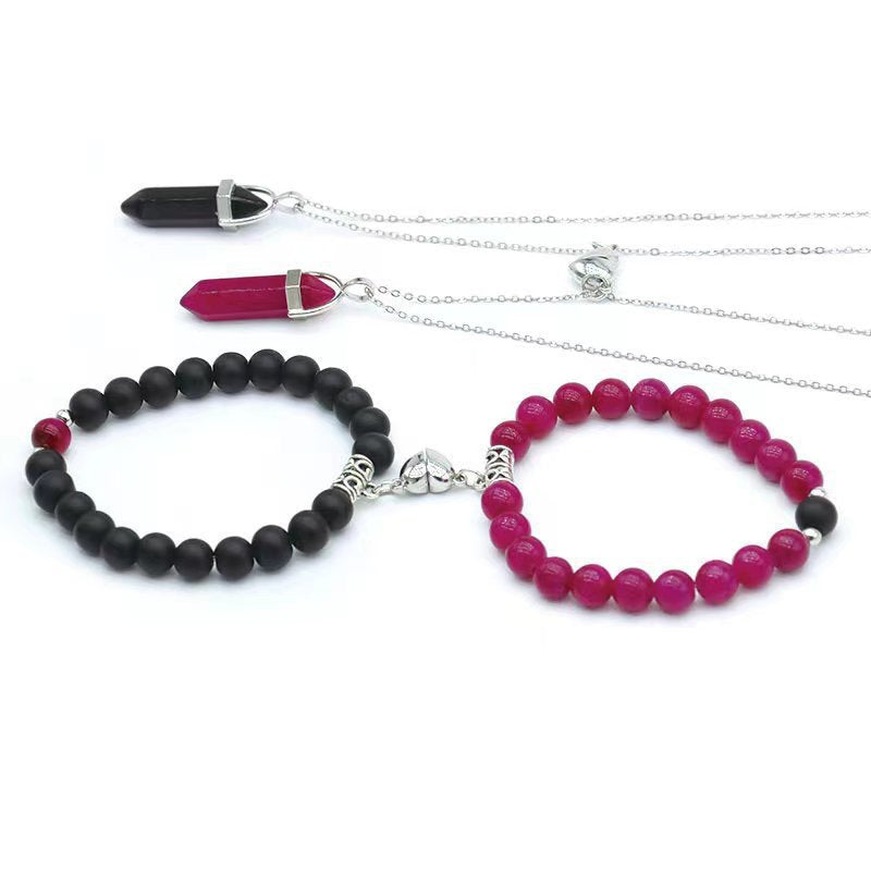 Variety Of Pink Jade White Turquoise Bracelets