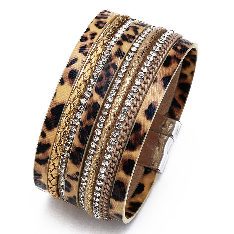 Women's Personalized Horse Hair Wristband Exaggerated Nightclub Fashionable Leopard Print Bracelets