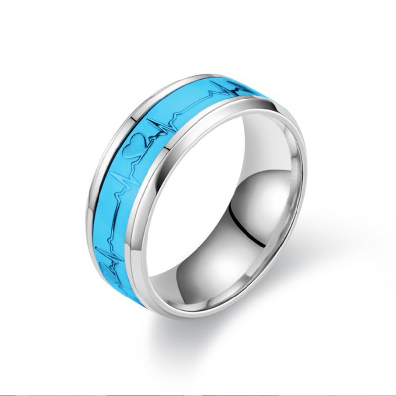 Personality Trendy Love Heart-shaped Titanium Steel Rings
