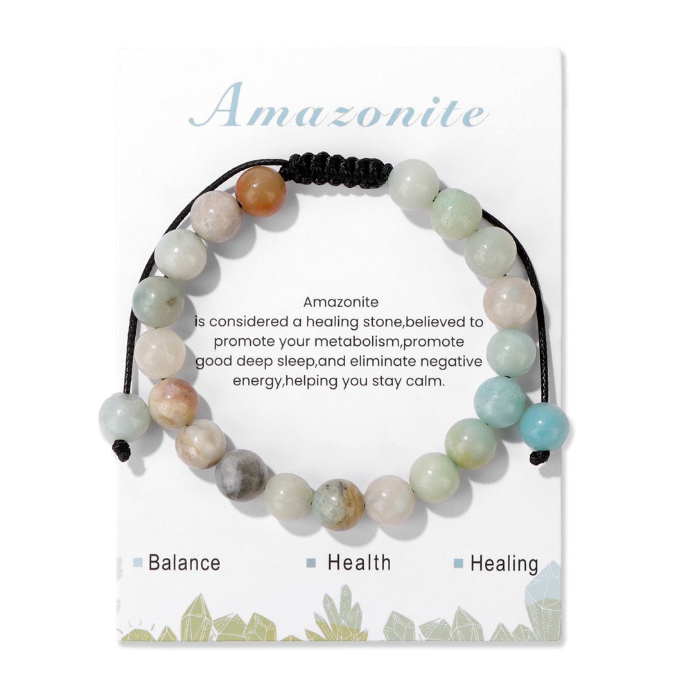 Men's Jam Amethyst Agate Woven Retro Simple Bracelets