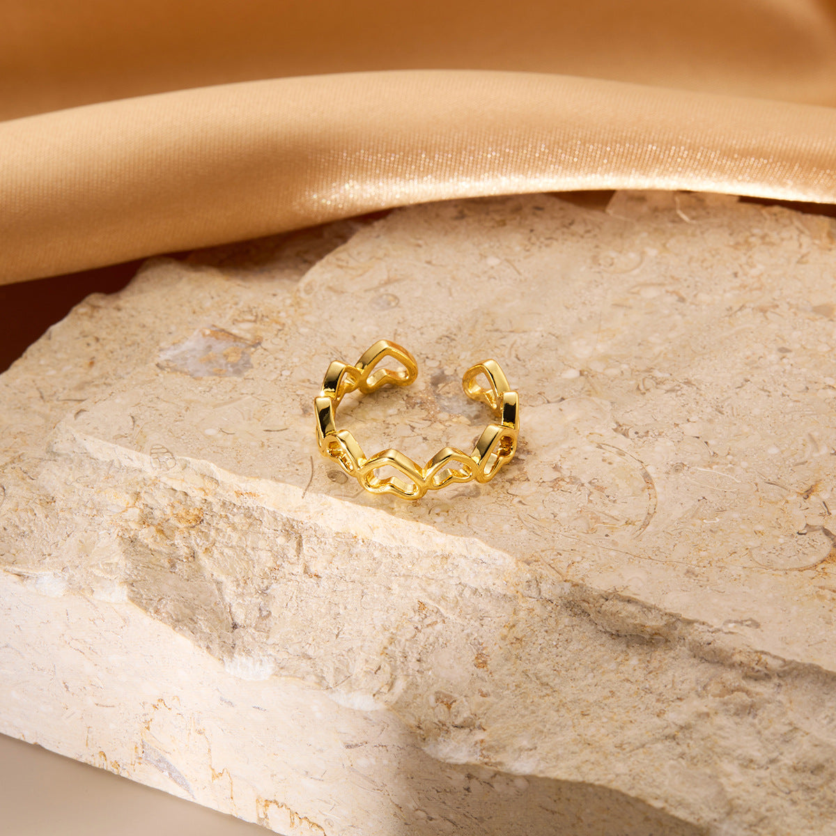 High-grade Niche Real Gold Plated Copper Little Finger Rings