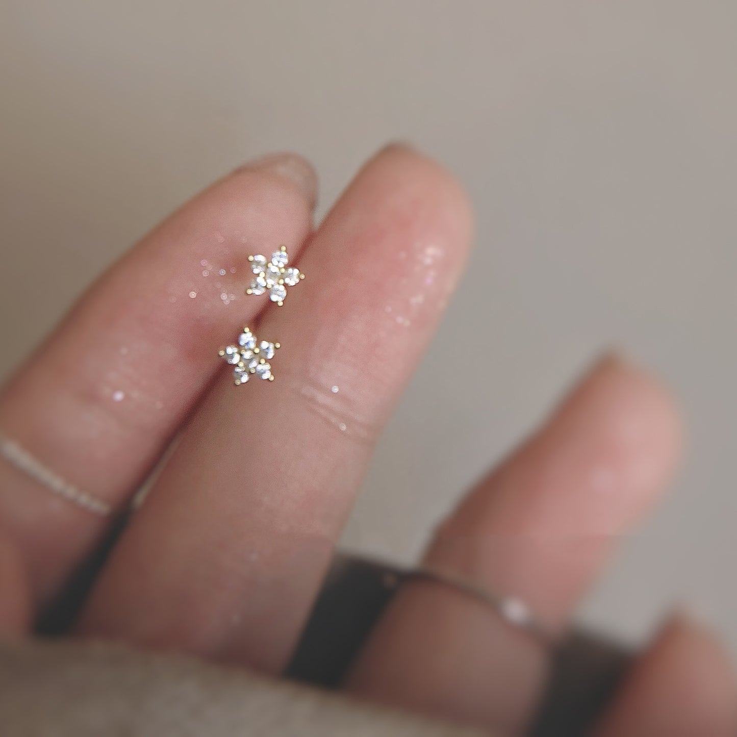 Women's Star Flower Simple Exquisite Small High Sense Light Luxury Minority Rings