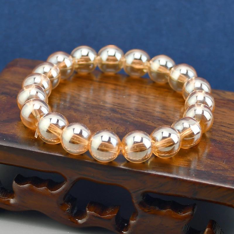 Children's Champagne Gold Citrine Glass Ornament Live Gift Bracelets